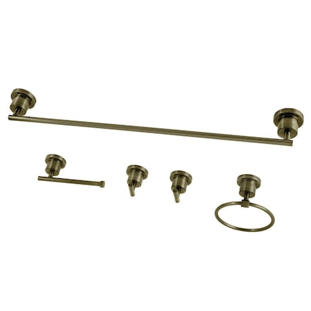 Kingston Brass 5Piece Bathroom Accessory Set, Antique Brass BAH82134478AB